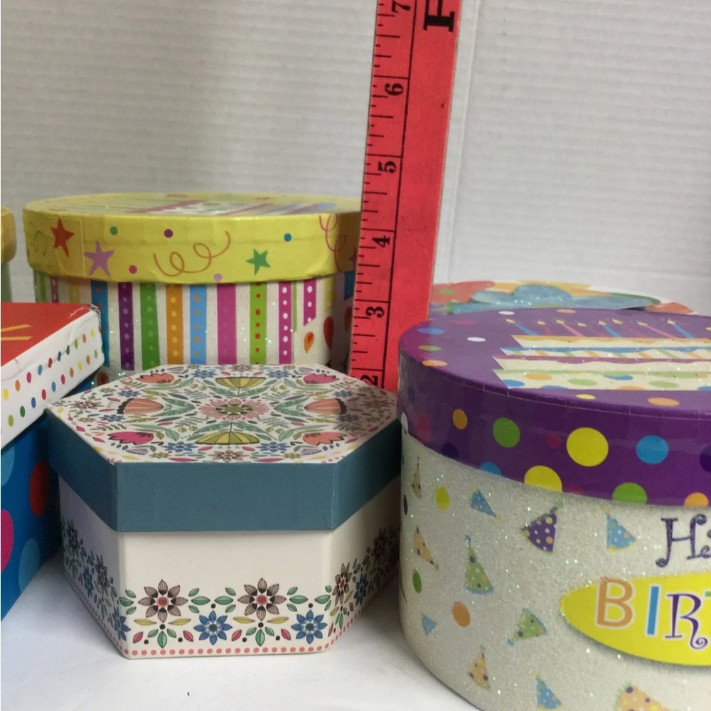 Voila Set of 6 Colorful Gift Boxes, NWOT